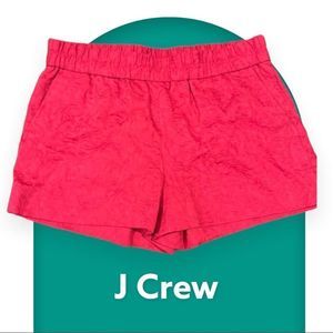 J. crew short fuchsia shorts with rose pattern and pockets